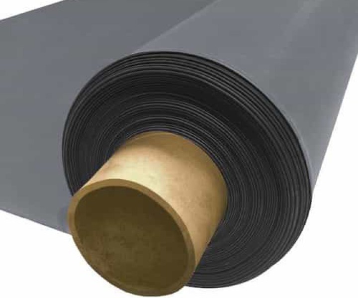 A roll of EPDM rubber. used for a rubber flat roof installation