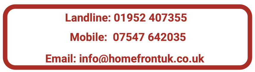 Contact information of Homefront UK, phone numbers and mobile and landline and email